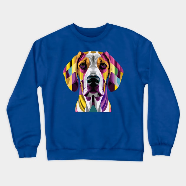 American Foxhound Dog Stencil Crewneck Sweatshirt by Furrban